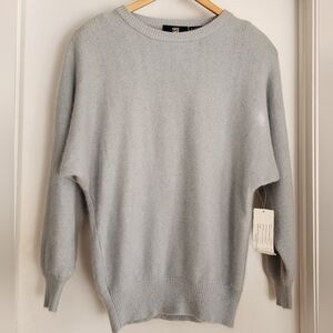 Vintage Fully Fashion Angora Mix Grey NWT Blouson Sweater Sz S 80s